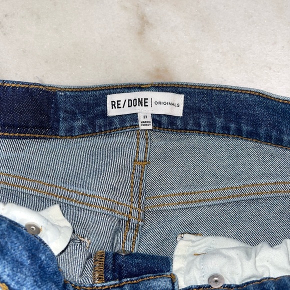 RE/DONE High Rise Ankle Crop Color in Dusk Destroy - Picture 12 of 13